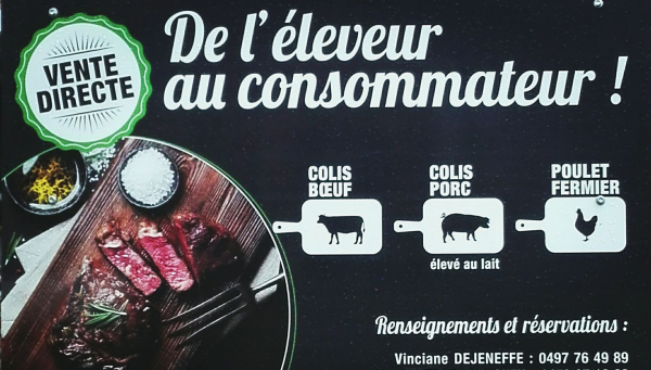 Bienvenue à De l'Eleveur au Consommateur : colis boeuf, colis porc, poulets fermiers à Jalhay (Spa, Verviers)